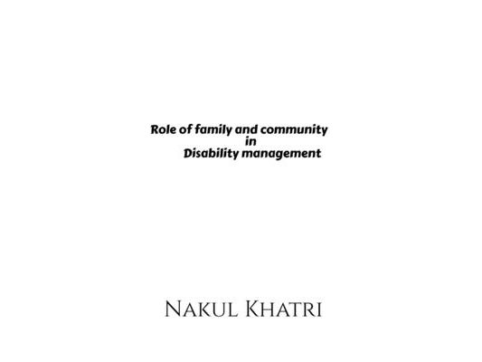 Role of family and community in Disability management