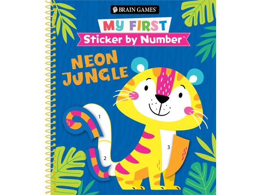 Brain Games - My First Sticker by Number: Neon Jungle (for Kids Ages 3-6)