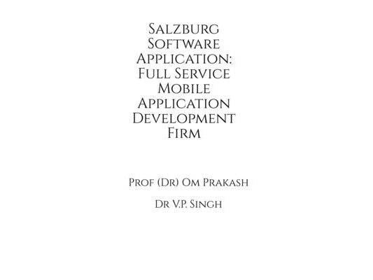 Salzburg Software Application: Full Service Mobile Application Development Firm
