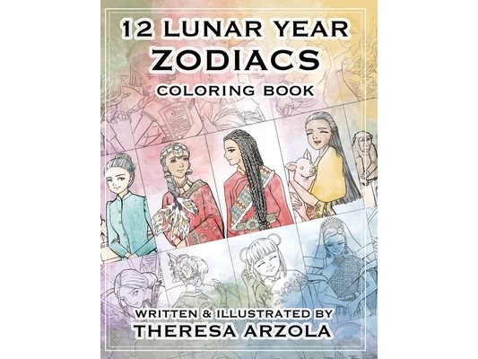 12 Lunar Year Zodiac Coloring Book